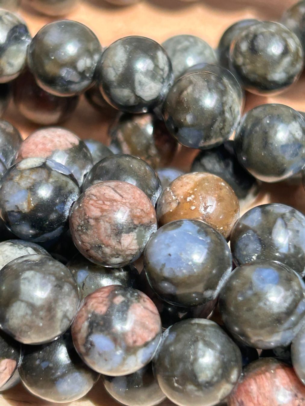 Pietre preziose: Abverkauf!!! Strang echte Glaucophane Kugeln 8 mm – Nuovo e nell'imballaggio originale da Niederrohrdorf venduto da Ytobi 2