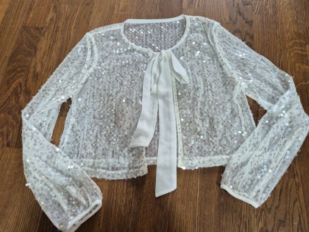 Sequinned white party vest