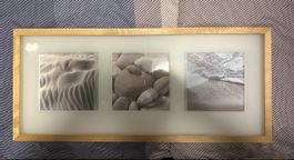 Bilderrahmen mit drei Motiven - Sand, Stein und Meer