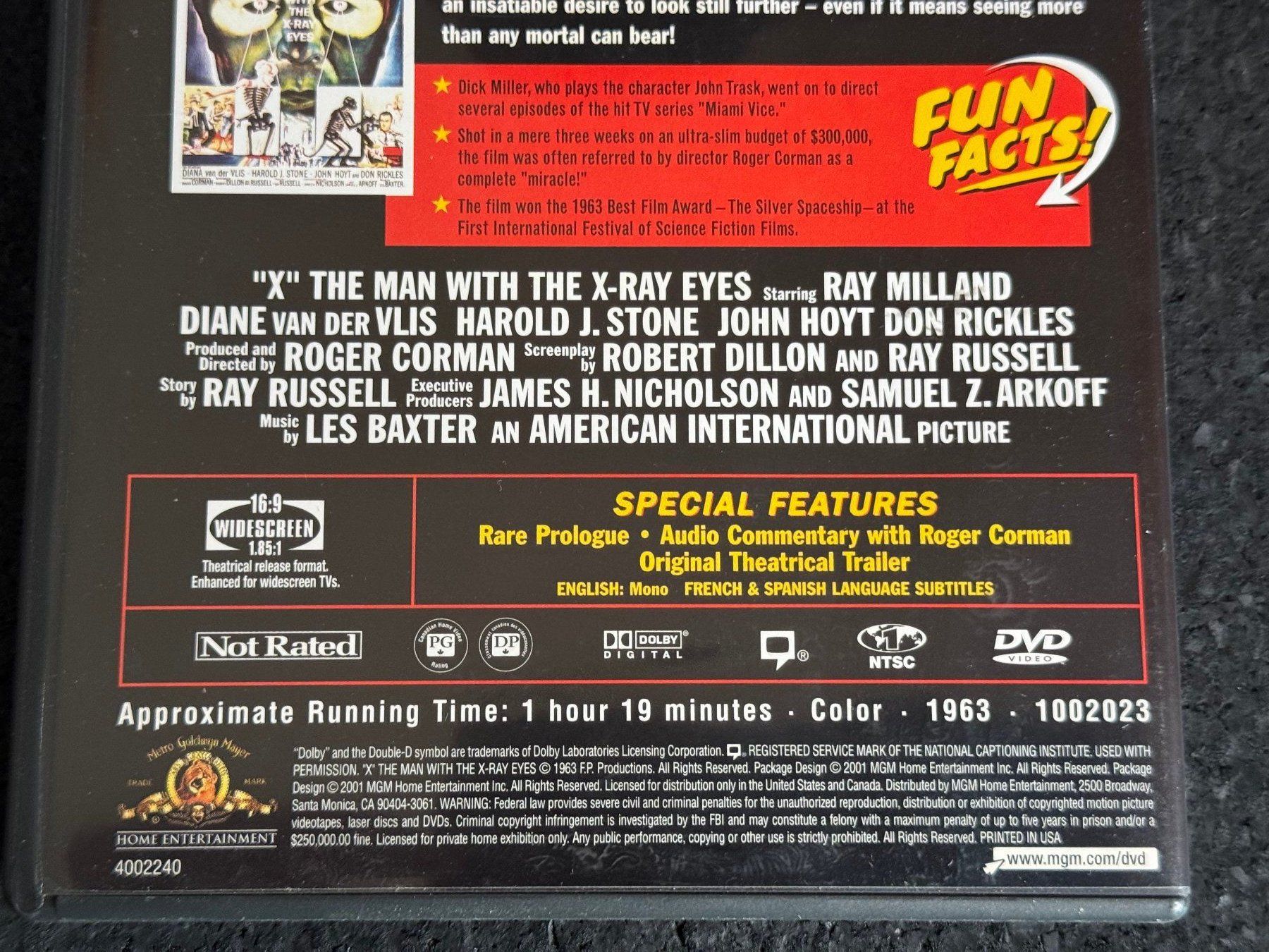 Tutti i DVDs: X The Man With The X-Ray Eyes DVD EN Ländercode1 !! – Usato da Fribourg venduto da tschjoly 3