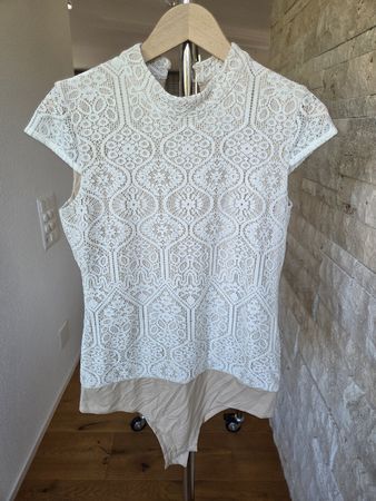 Eleganter Spitzendekor-Body von MADELEINE | Creme/Nude 