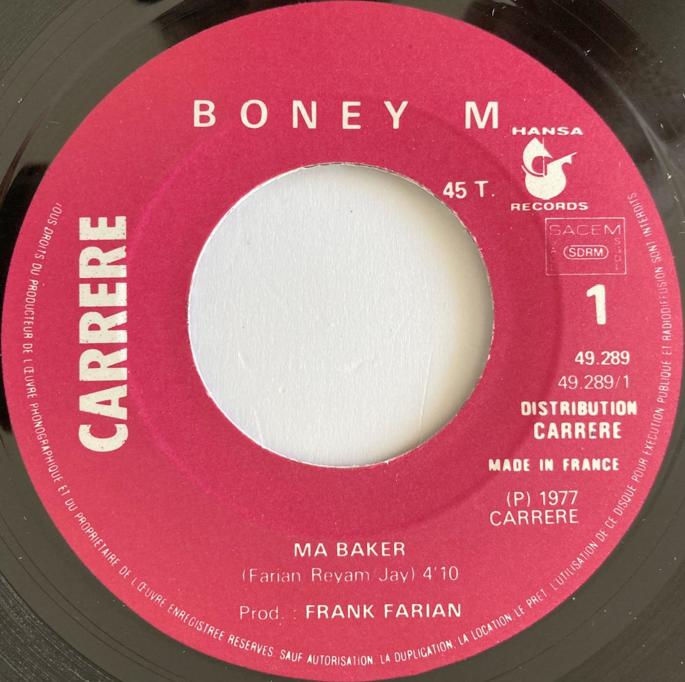 Schallplatten: BONEY M. - MA BAKER – Gebraucht aus Bottens von hotter-than-hell 2