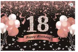 Banner Hintergrund Happy 18. Geburtstag 3m x 2m