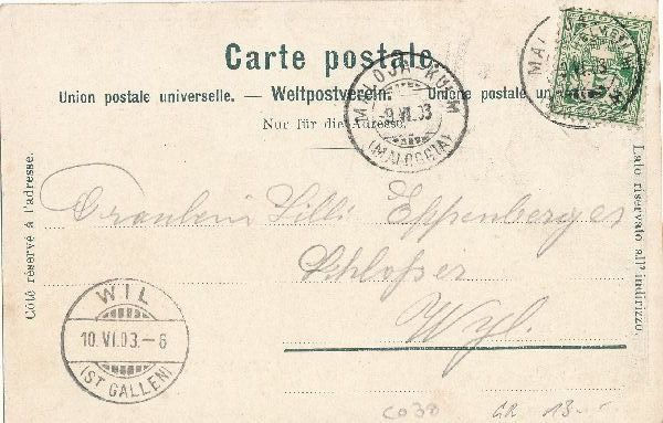 Ansichtskarten: Maloja Hotel Villa Vecchia 1903 – Gebraucht aus Emmenbrücke von teestube 1