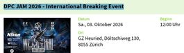 1 Ticket DPC JAM 2026-International Breaking Event 03.10 ZH