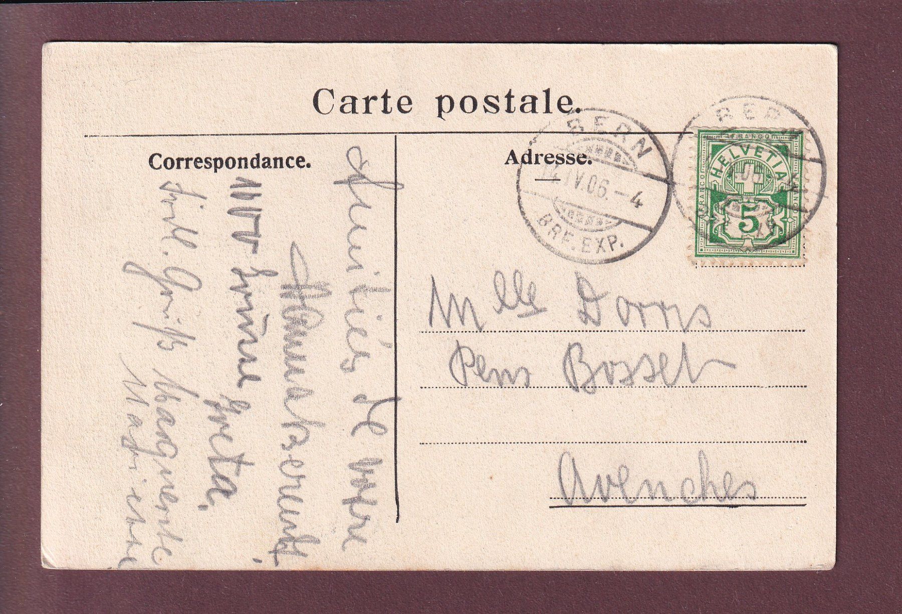 Cartoline postali: BERN - Bärengraben - 1906 – Usato da Pully venduto da nicecards 1