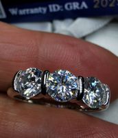 Bague argent diamant de moissanite de 1,5 ct certifié GRA