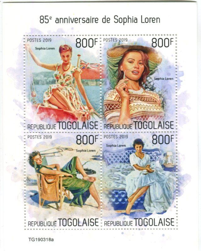 Tutti i francobolli: Block "Sophia Loren". Togo – Nuovo e nell'imballaggio originale da Basel venduto da Butsch5