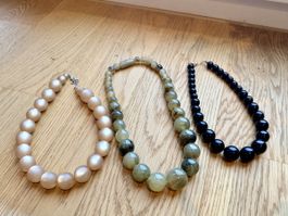 Elegant Statement Necklace Set – 3 Pieces – Timeless Neutral