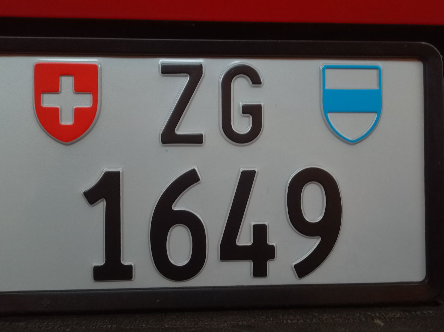 Schilder: Autonummer ZG 1649 / Kontrollschild Zug – Gebraucht aus Cham von TR75