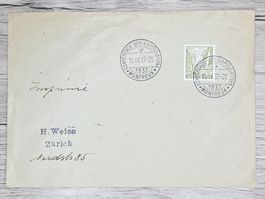 CL01 Enveloppe + Timbre Suisse 1937