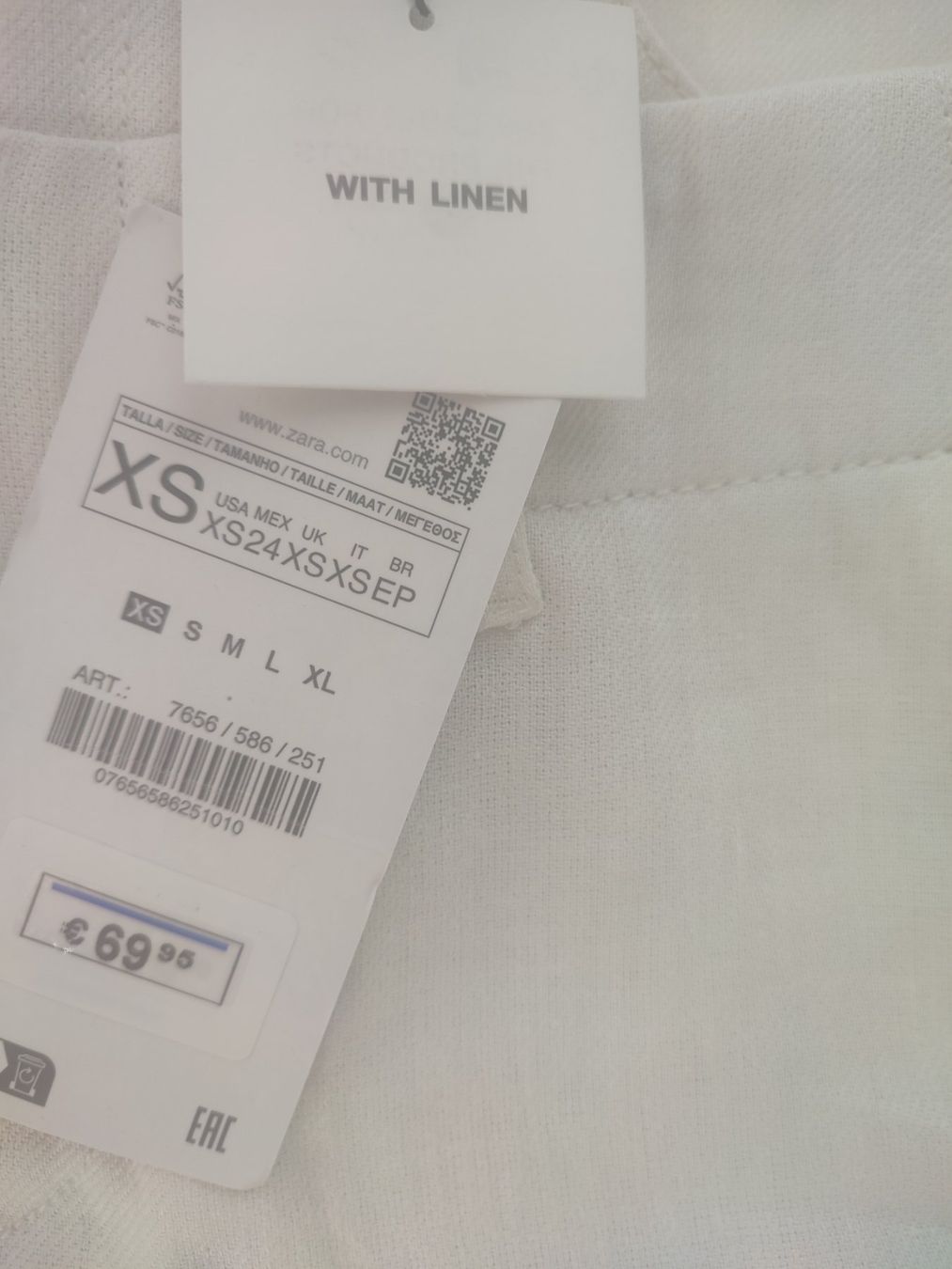 Zara Pantaloni: ZARA Damen Leinenhose Gr XS – Nuovo e nell'imballaggio originale da Waltenschwil venduto da Bodensee84 3