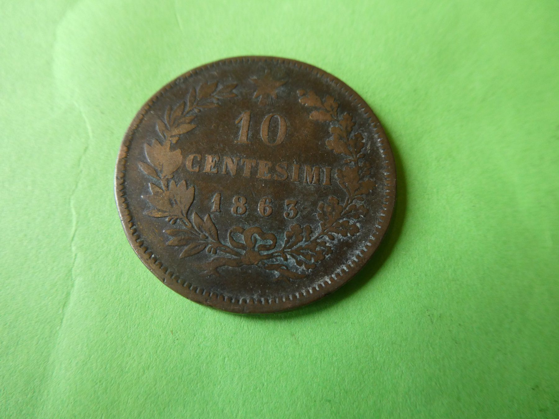 Tutti le monete: Italien 1863, 10 Centesimi – Usato da Hinterforst venduto da Rohusri 1