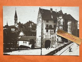Alte Ansichtskarte von Baden mit Landvogteischloss 