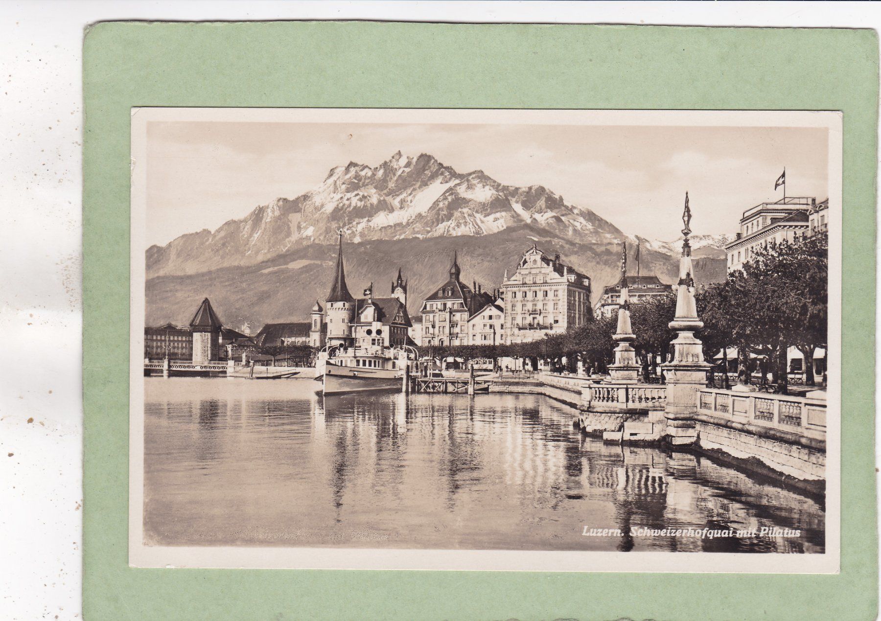 Cartoline postali: Luzern Schweizerhofquai mit Pilatus – Usato da Herisau venduto da Lisegrat2008