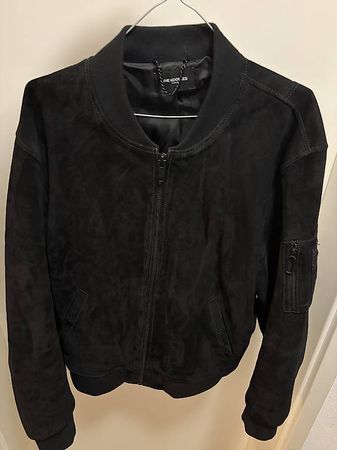 Veste en cuir The Kooples en daim noir taille XL