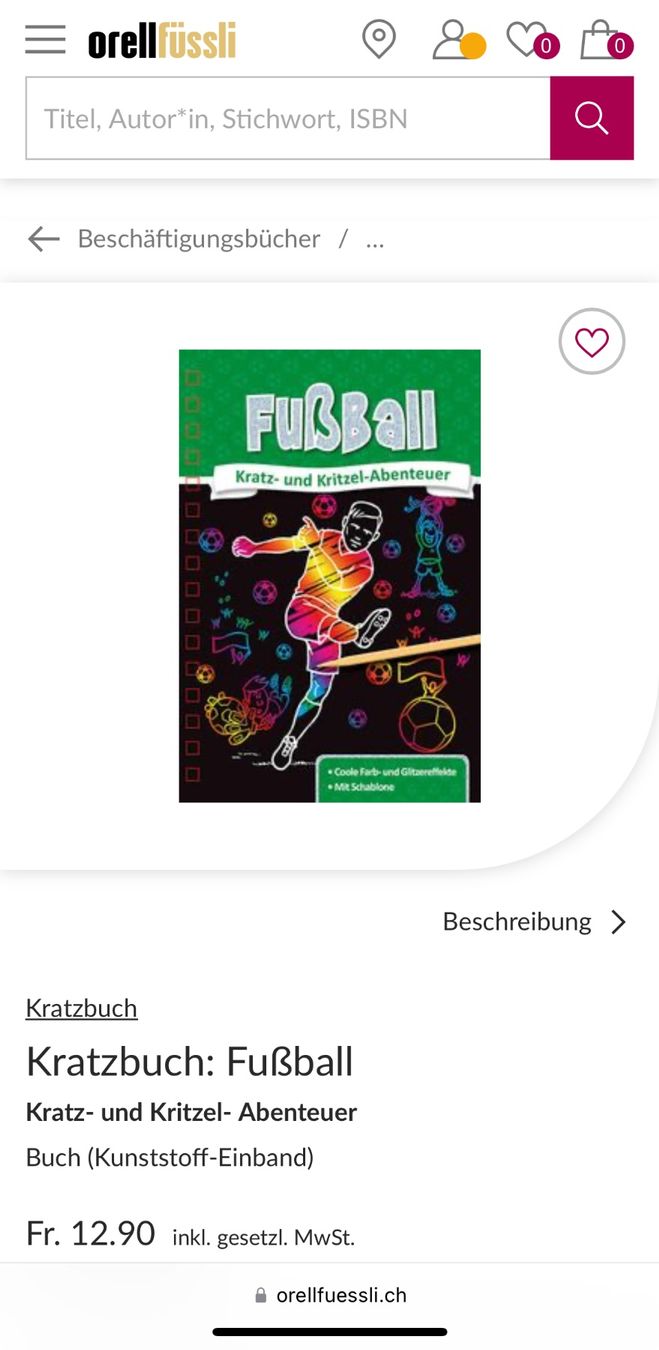 Libri: Neu** Fussball Kratzbuch – Nuovo e nell'imballaggio originale da Zürich venduto da sar_8cpg 2