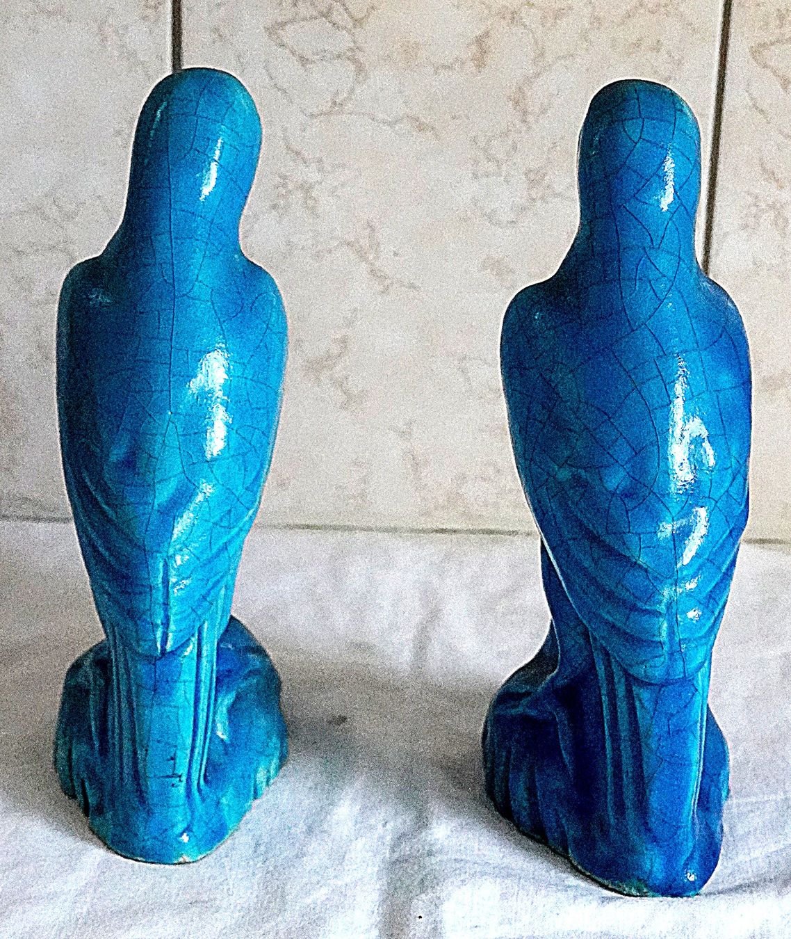 Statuette: Papageien aus Steingut "Lachenk" – Usato da Baar venduto da 2cvbaar 3