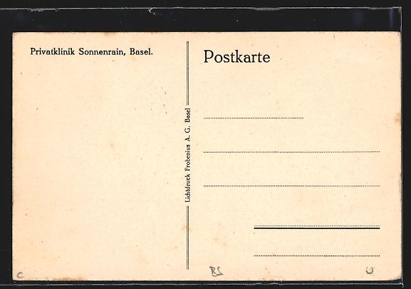 Cartoline postali: AK Basel, Privatklinik Sonnenrain – Usato da Berlin venduto da bartko-reher 1