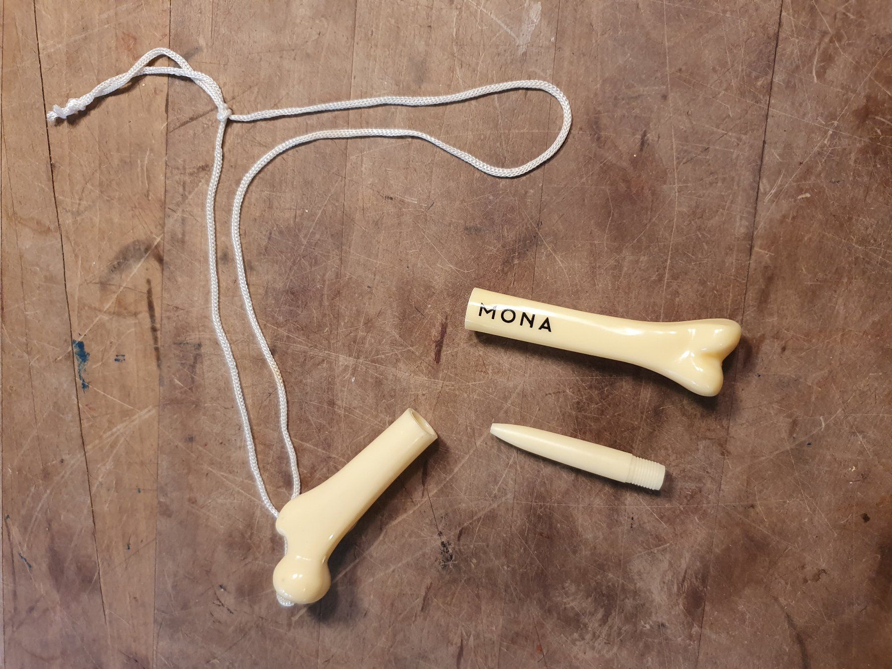 Stifte & Marker: Kugelschreiber umhängbar Knochenform – Gebraucht aus Zürich von loosebone 1