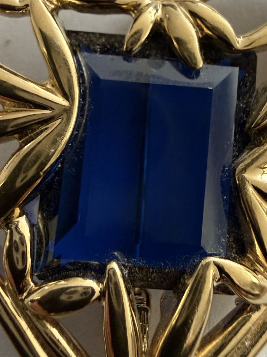 Spille & Fermagli: Goldfarbene Herzbroche mit blauem Stein Pierre Lang – Usato da Goldach venduto da Messerguru 5