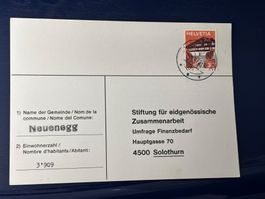 Briefmarke Stiftung für eidg. Zusammenarbeit Neuenegg