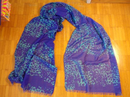 Damen Schal dunkel blau hell blau