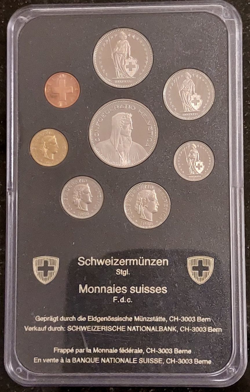 Alle Münzen: Münzsatz Schweiz 1986 stgl. – Neu (gemäss Beschreibung) aus Arch von coinsandmore 1