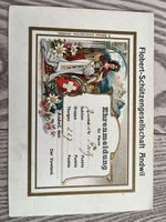 Ehrenmeldung Flobert-Schützengesellschaft Andwil 1930er