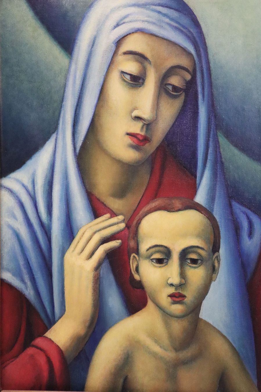 Dipinti: Leo Steck 1883-1960,  Gemälde "Mutter mit Kind", von 1926 – Usato da Zug venduto da Kunst-Fundgrube 1