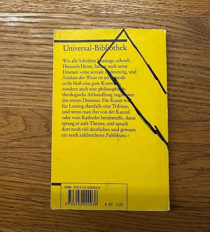Libri: Nathan der Weise - G.E. Lessing – Usato da Fehraltorf venduto da eli_x28b 1