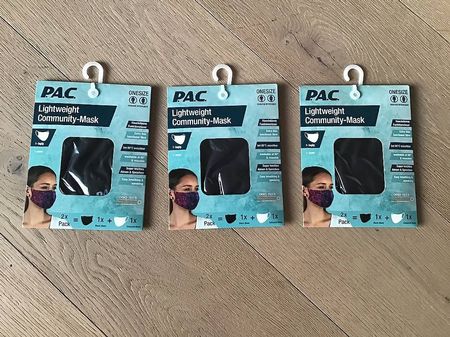 PAC Schutzmasken Textilmasken schwarz 6 Stück