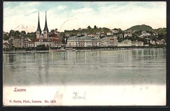 Cartes postales: AK Luzern, Teilansicht mit Kirche, 1901 – D'occasion à Berlin par bartko-reher