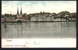 AK Luzern, Teilansicht mit Kirche, 1901