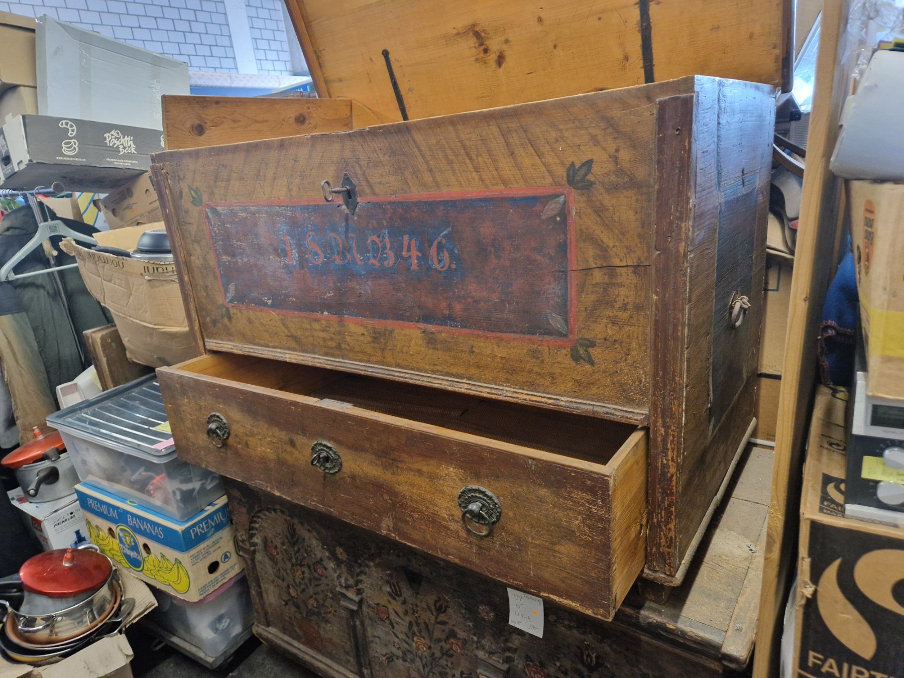 Cassapanche: Antike Truhe mit Schublade  1846 – Usato da Wädenswil venduto da verebe 5