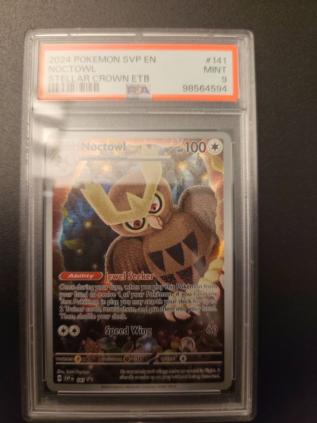 Pokémon Carte collezionabili: Pokemon Noctowl Stellar Crown ETB #141 PSA 9 Mint – Usato da Kriens venduto da zerox02