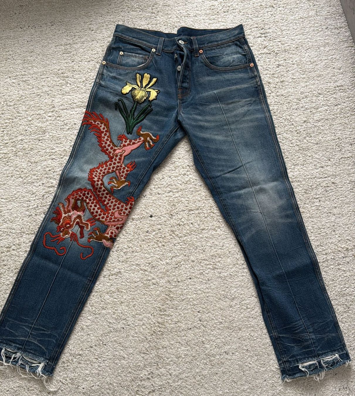 Gucci Jeans: Gucci Embroided Jeans Dragon – Usato da Schlieren venduto da uli_8mbm 1