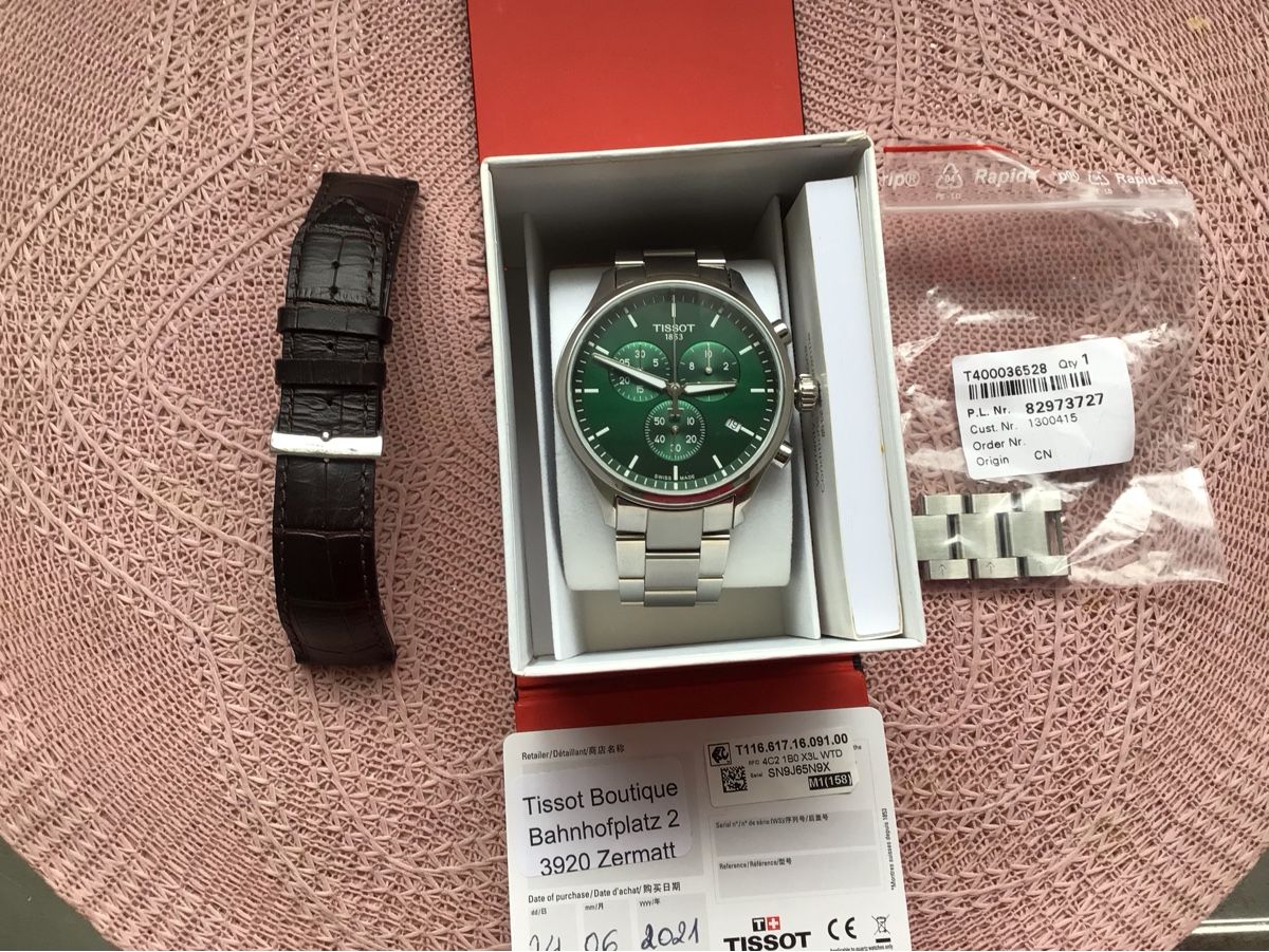 Tissot Orologi: Tissot Chronograph in Grün! – Nuovo (secondo la descrizione) da Oetwil am See venduto da ifnam 2