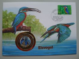 1995: Numisbrief/Münzbrief: Pro Natura - Eisvogel mit Nr.439