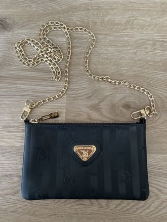 Maison Mollerus Umhängetasche schwarz mit Kette