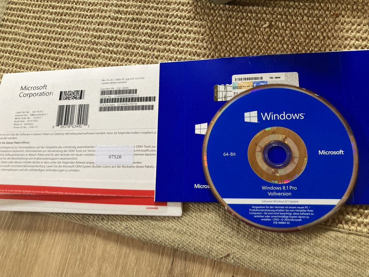 Microsoft Software: Windows 8.1 Pro 64-Bit Vollversion - Original DVD! – Neu (gemäss Beschreibung) aus Wichtrach von Queensparkunite