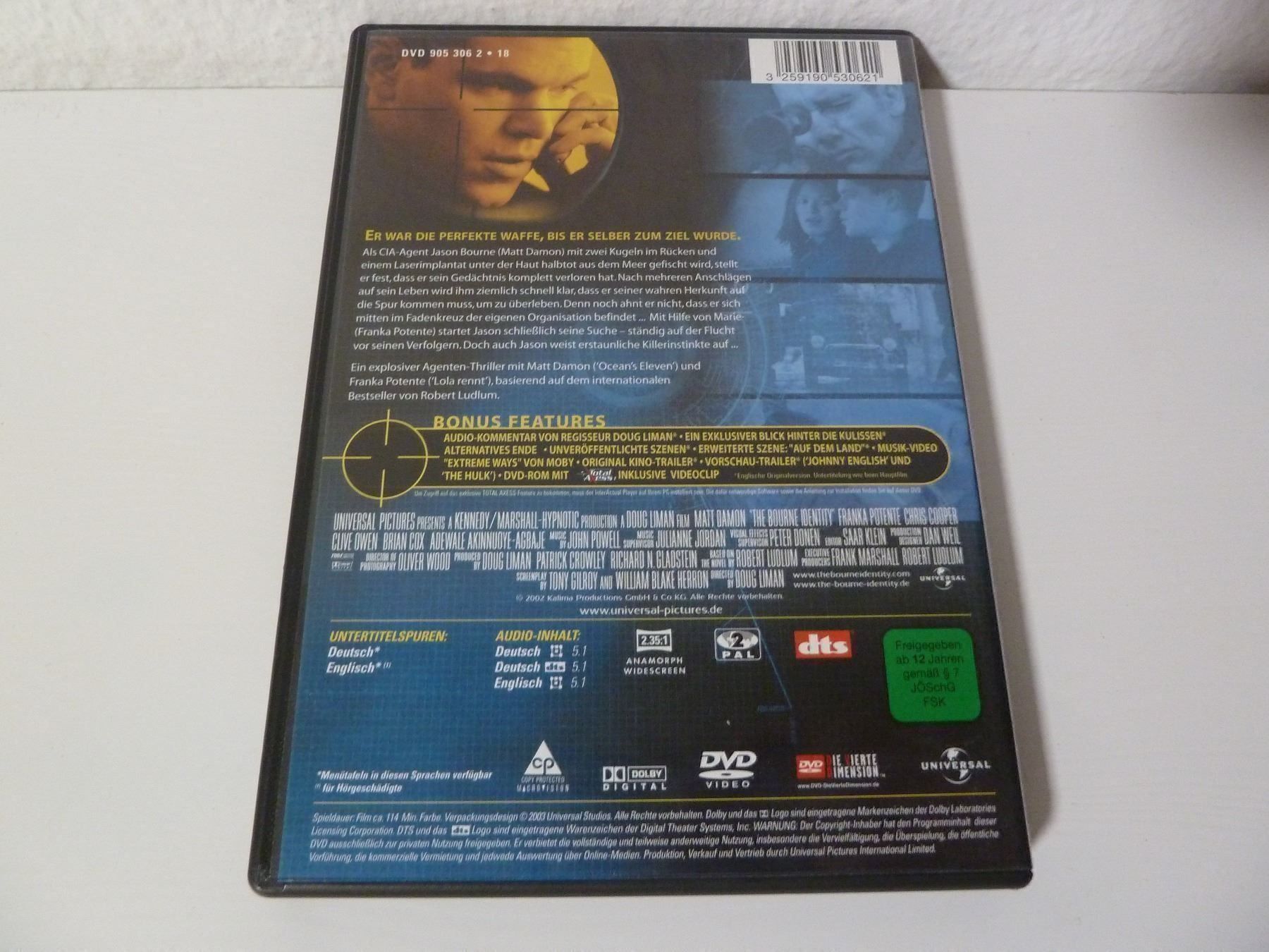 Tutti i DVDs: Die Bourne Identität  [DVD] – Usato da Abtwil SG venduto da Pfusius 1