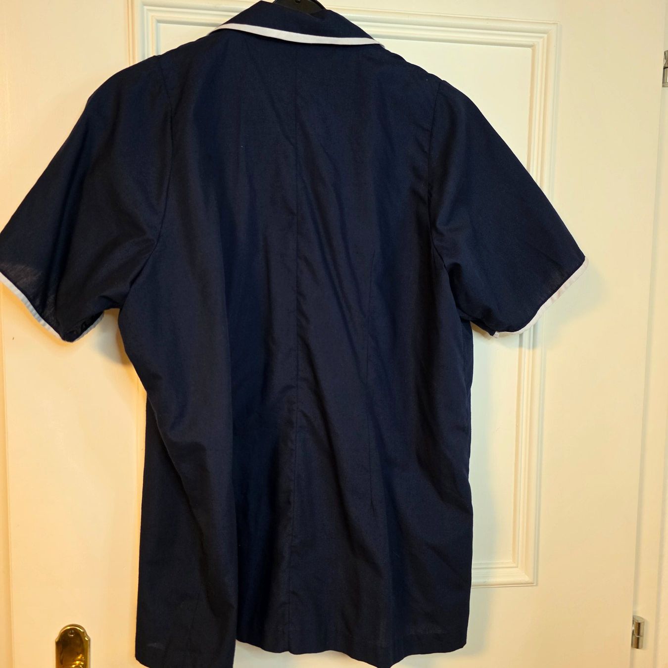 Camicette: Vintage Bluse dunkelblau mit Weiß XL – Usato da Wald ZH venduto da CapLux 5