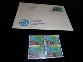 1 Sonderbrief 1 Viererblock gest. Ausgabetag 24.11.1992