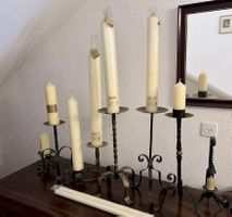 Kerzenleuchter und Kerzen-Set im Vintage-Stil guter Zustand
