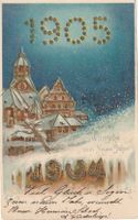 Jahreswechsel 1904 - 1905 Prägekarte