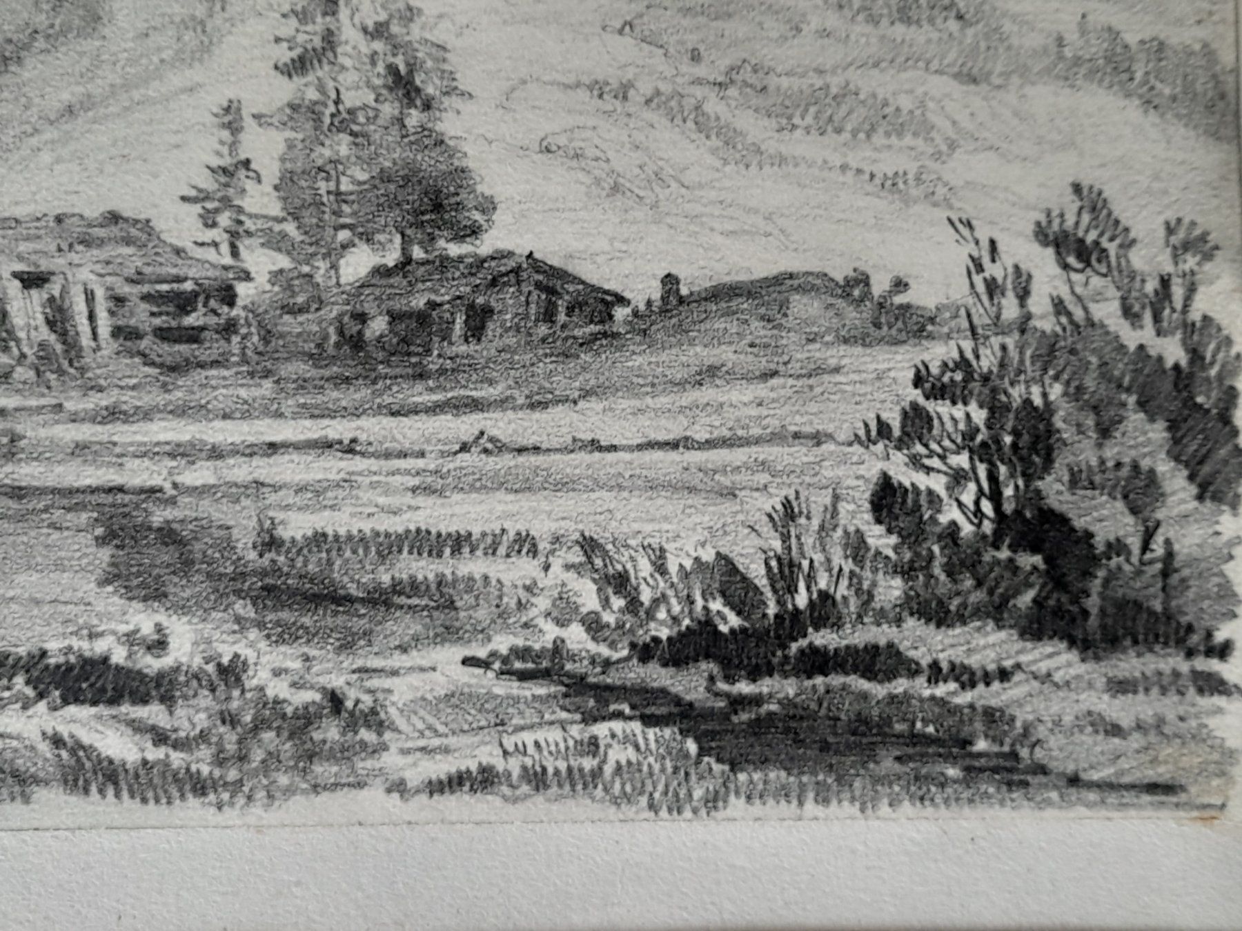Dipinti: " Bergseelein " Kohlestift-Zeichnung antik – Usato da Thun venduto da JeJoe 2