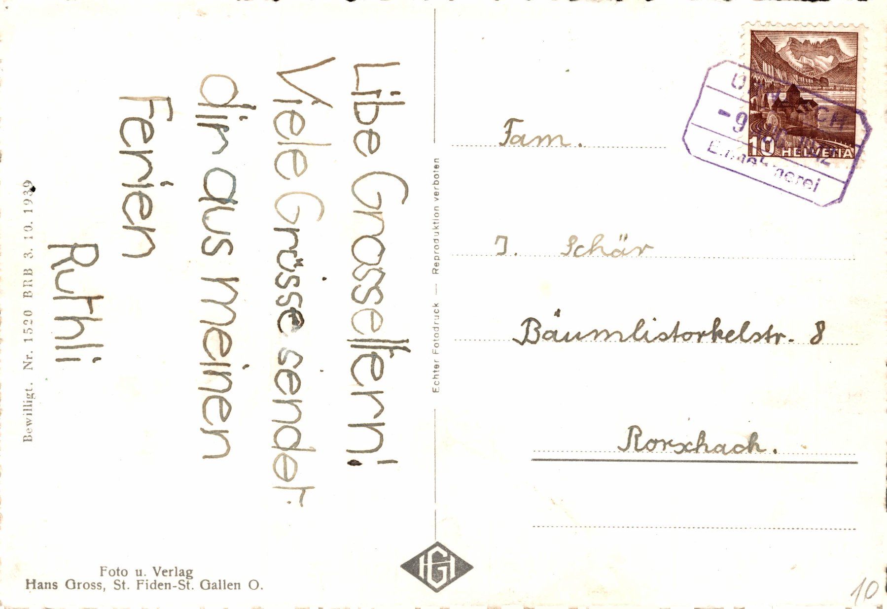 Cartoline postali: Urnäsch App. mit Hochalp – Usato da Bronschhofen venduto da Astore 1