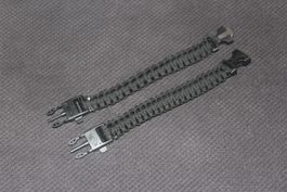 2xschw. Survival Armband Zündung pfeifen