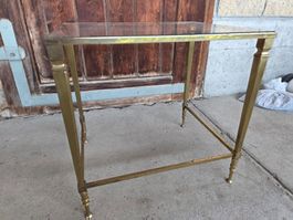 Antikes Beistelltischchen Tisch Glas Metall